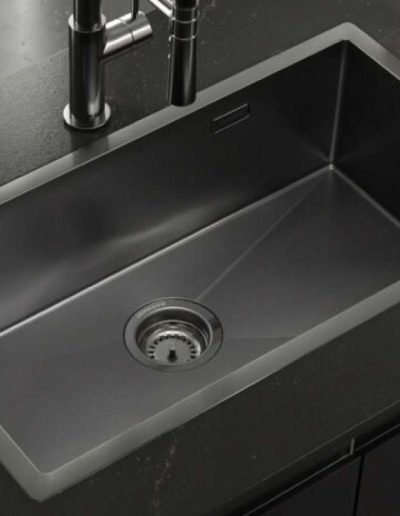 Piletas para Cocina Johnson Acero Línea Signature Modelo Enkel 75 Gun Black Nano PVD - Catálogo de ArkMobili