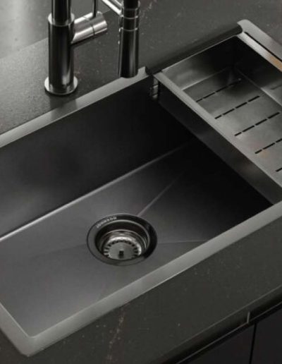 Piletas para Cocina Johnson Acero Línea Signature Modelo Enkel 75 Gun Black Nano PVD - Catálogo de ArkMobili